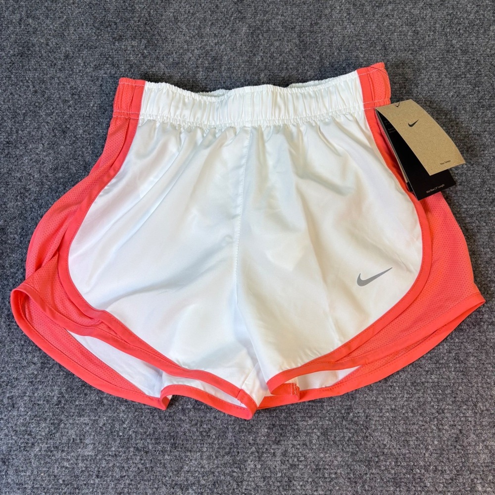 Nike Tempo‎ Dri-FIT Womens Running Shorts White Coral Pink 831558-101 XS